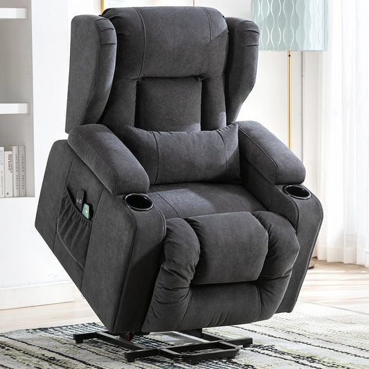 Relax armchair stand-up aid massage armchair with fabric surface electric stand-up