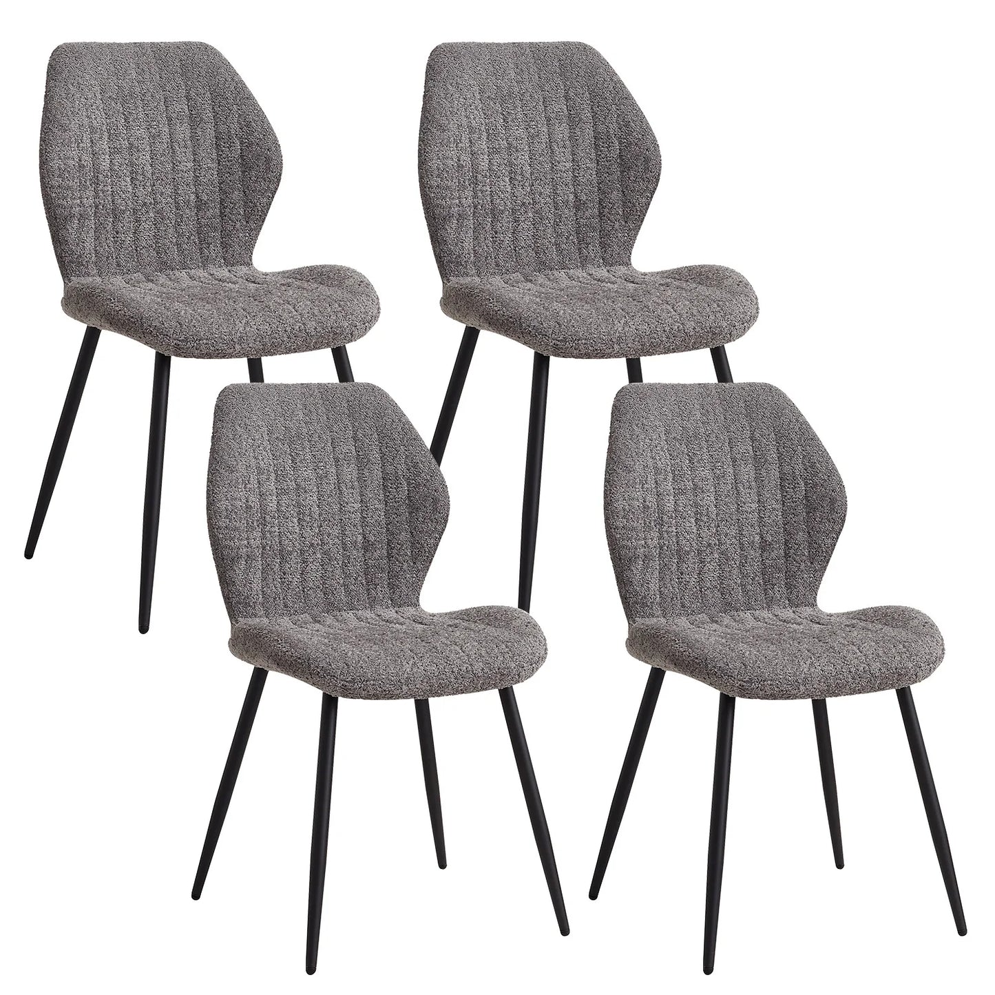 4Pcs/Set Modern Dining Chairs Padded Seat Iron Legs