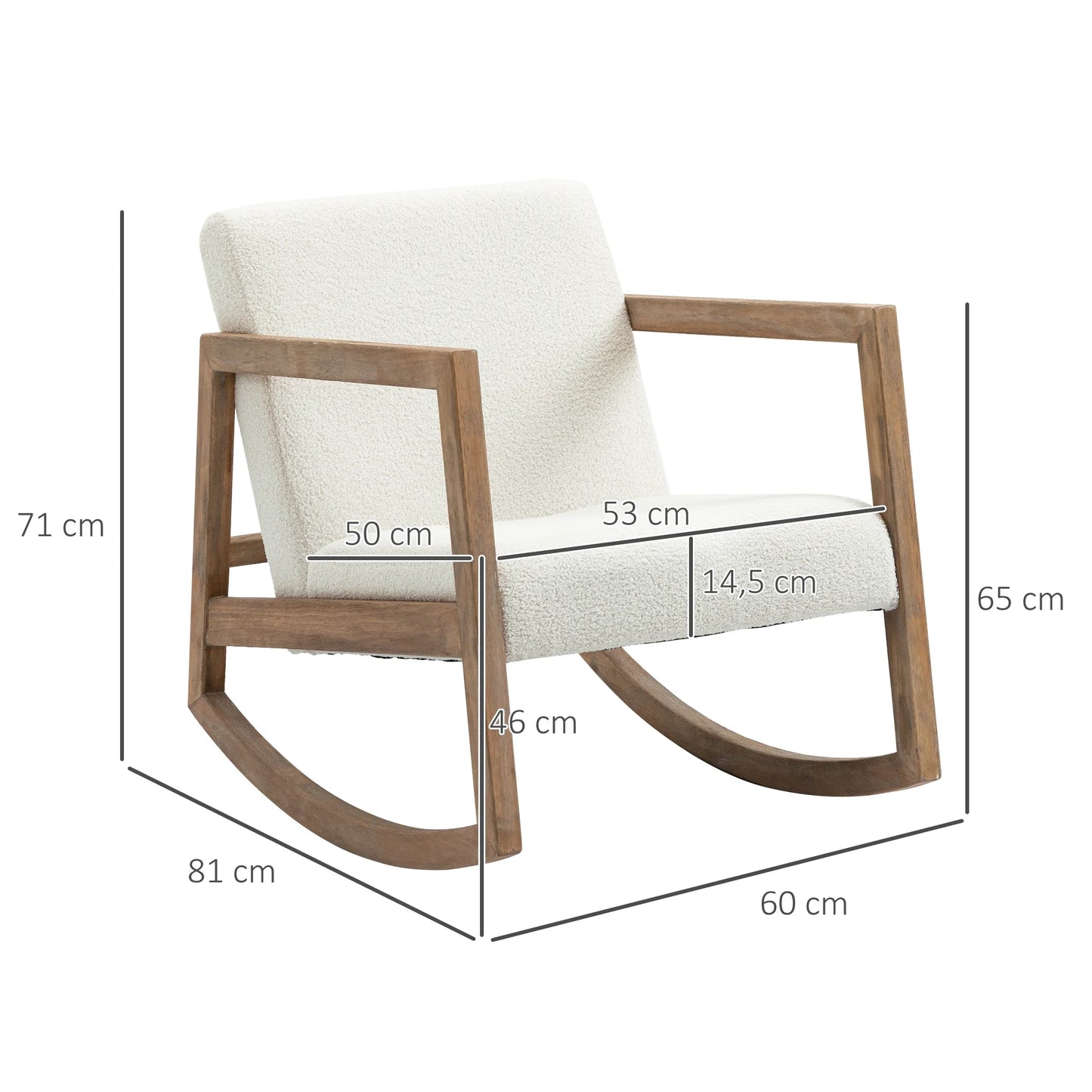 Rocking chair relaxation wooden frame lounge