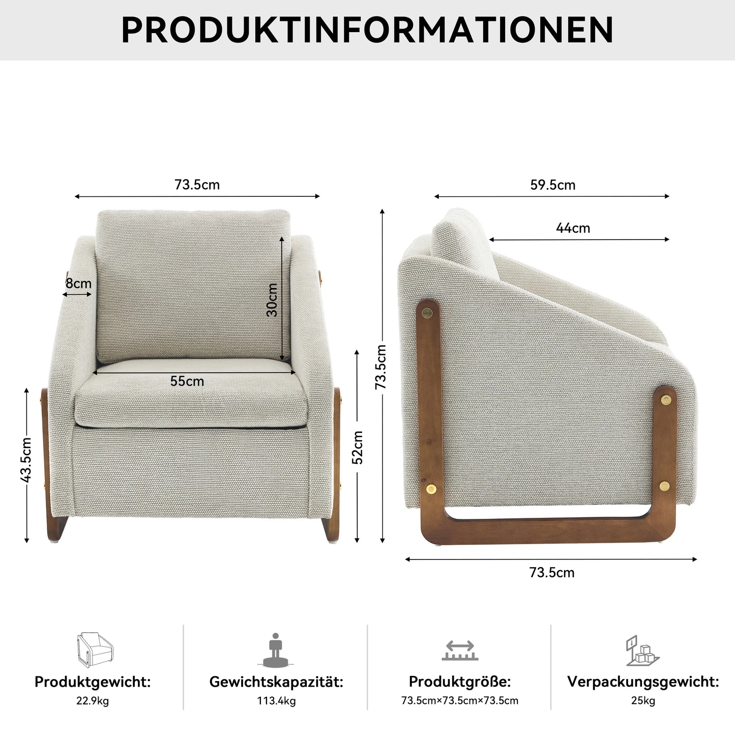 Okwish Relax armchair dining chair with wood