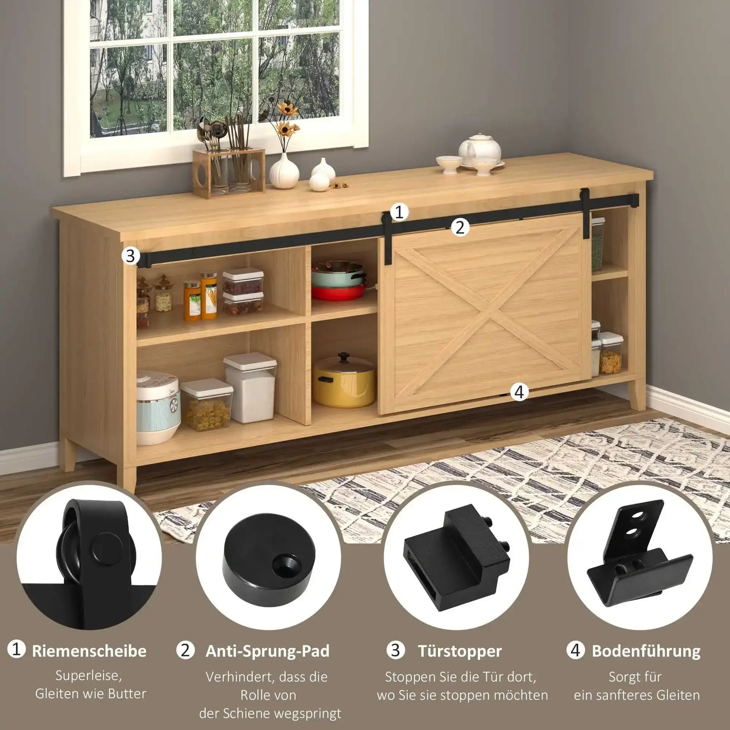 Sliding door accessories single steel 200x06x18cm