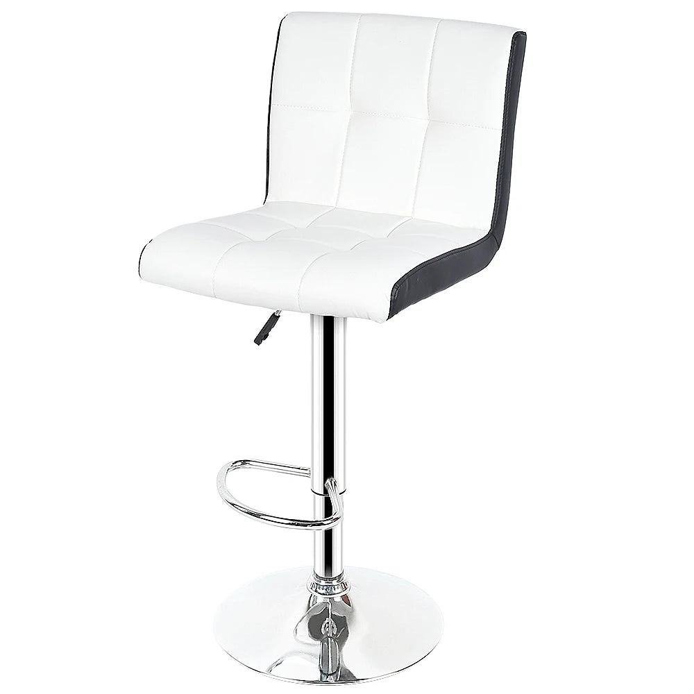 Set of 2 faux leather and metal Bar stool