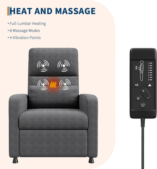 Electric relaxation Massage chair with heating function, adjustable armrests