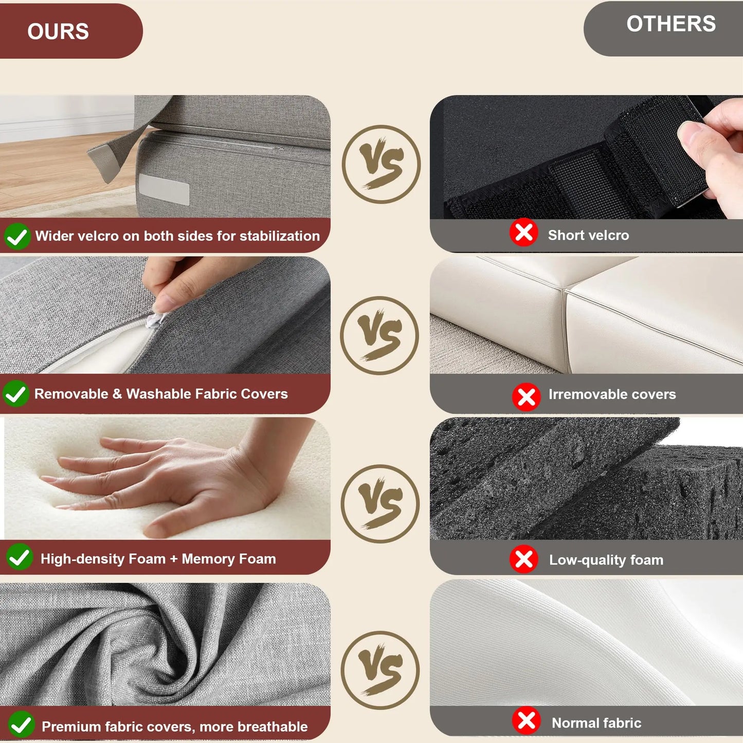 Space-Saving Folding Sofa Bed Chair with Pillow Single Convertible