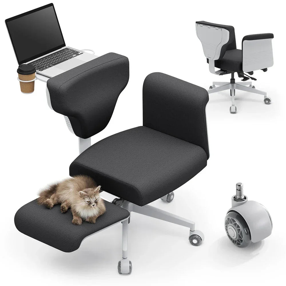 Ergonomic Cross Legged Chairwith Adjustable Laptop Tray