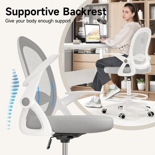 Office Chair with Footrest Ring Ergonomic