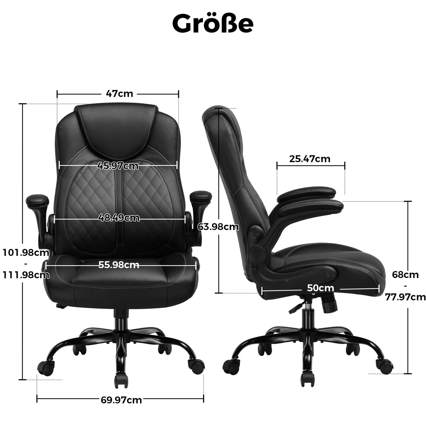 GTPLAYER Gaming chair with folding armrest Ergonomic