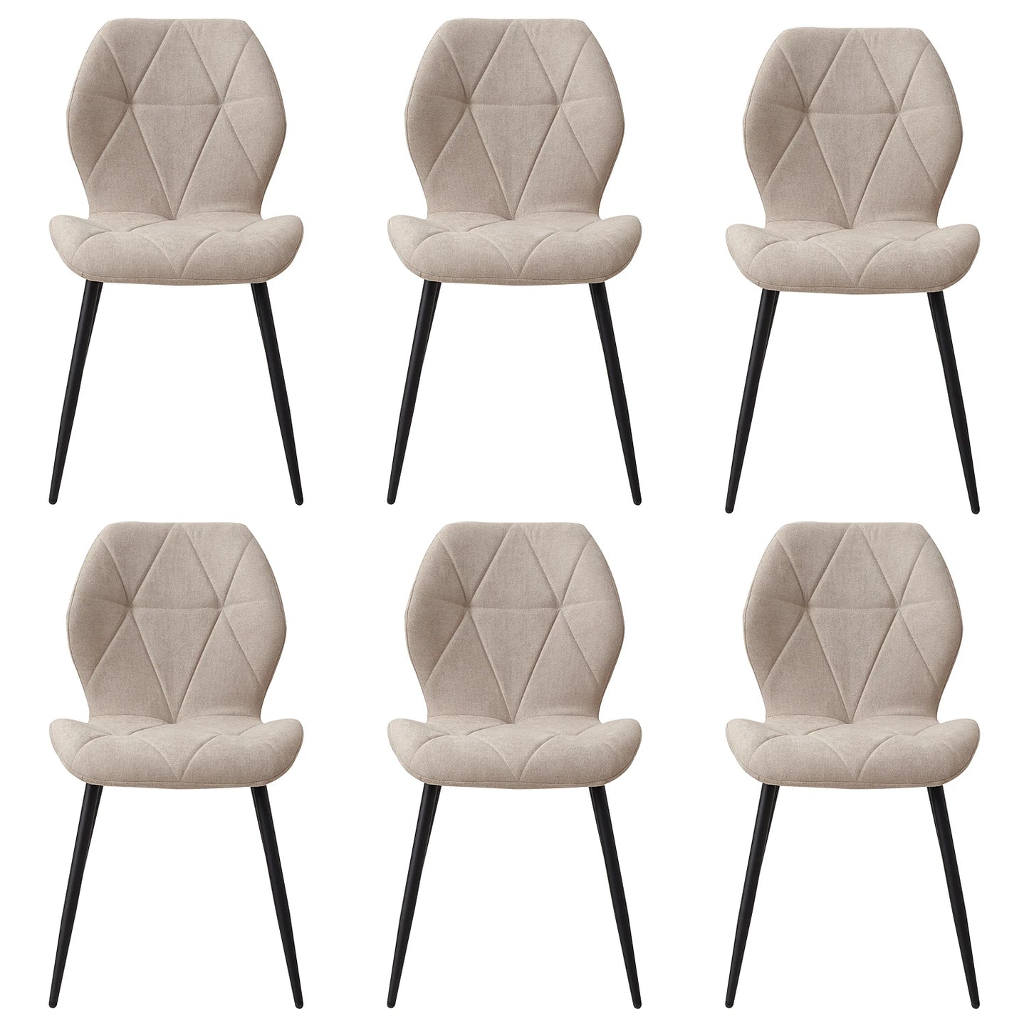 Set of 2/4/6 Modern Dining Chairs Padded Seat Iron Legs Minimalist