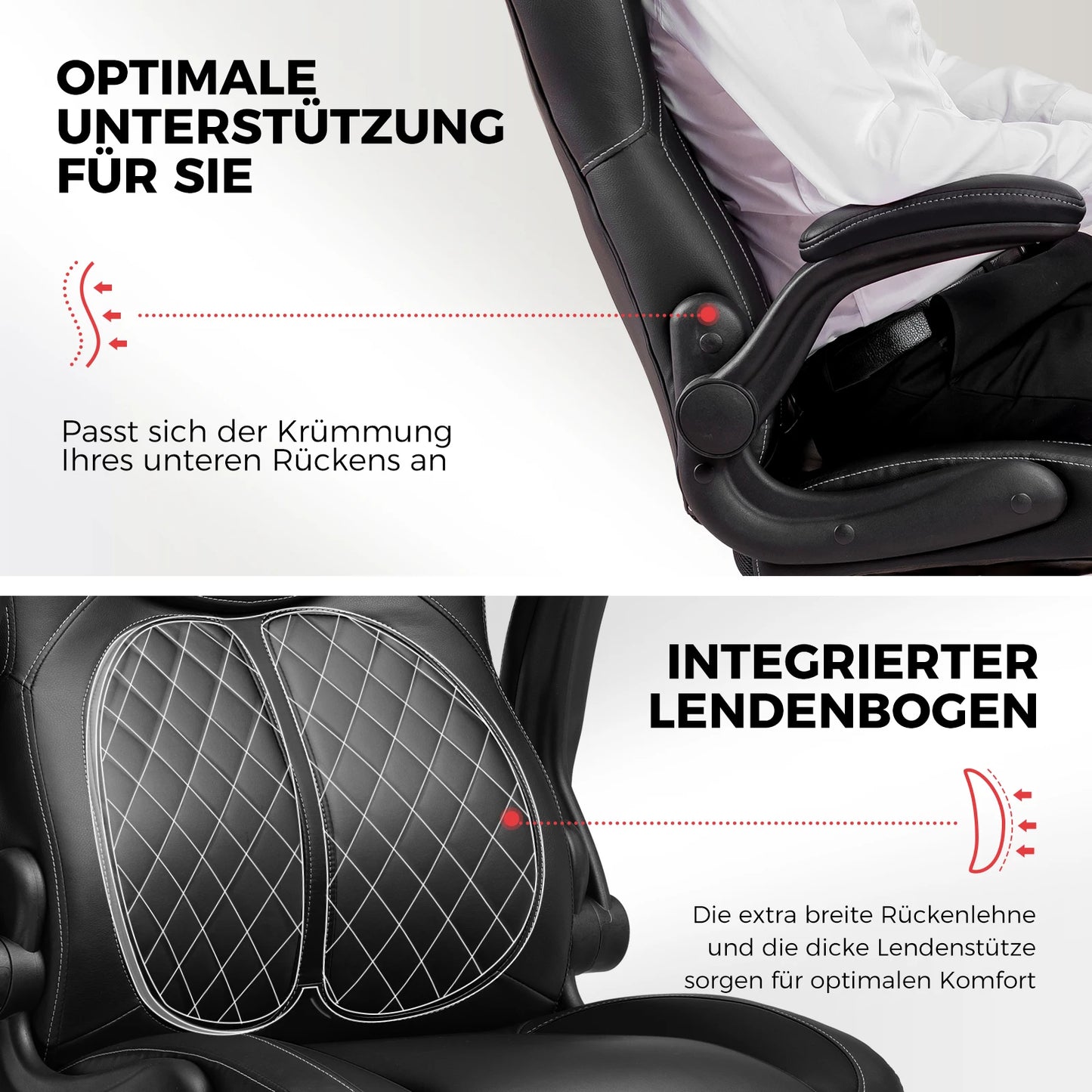 GTPLAYER Gaming chair with folding armrest Ergonomic