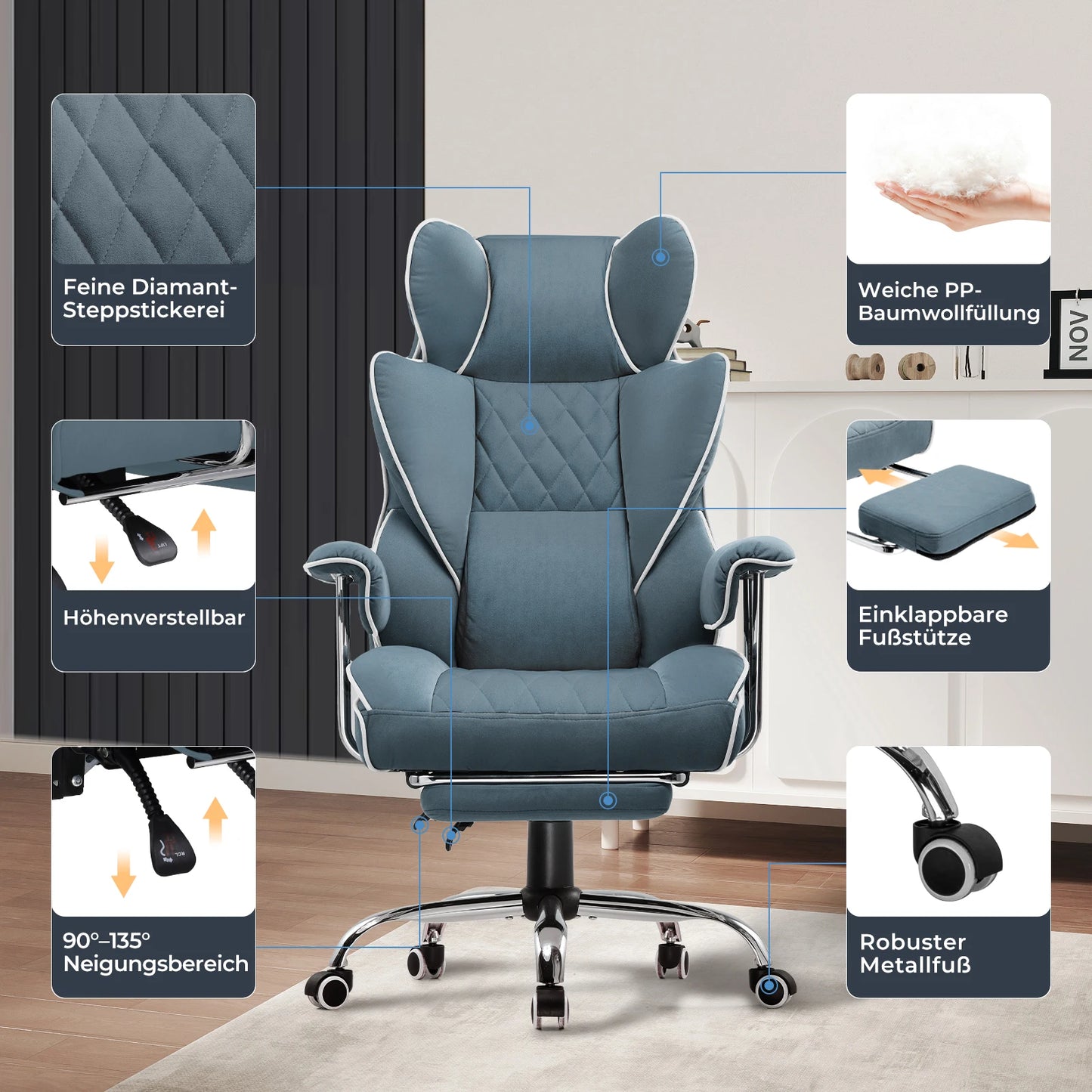 GTPLAYER Gaming chair office chair with pocket spring lumbar support