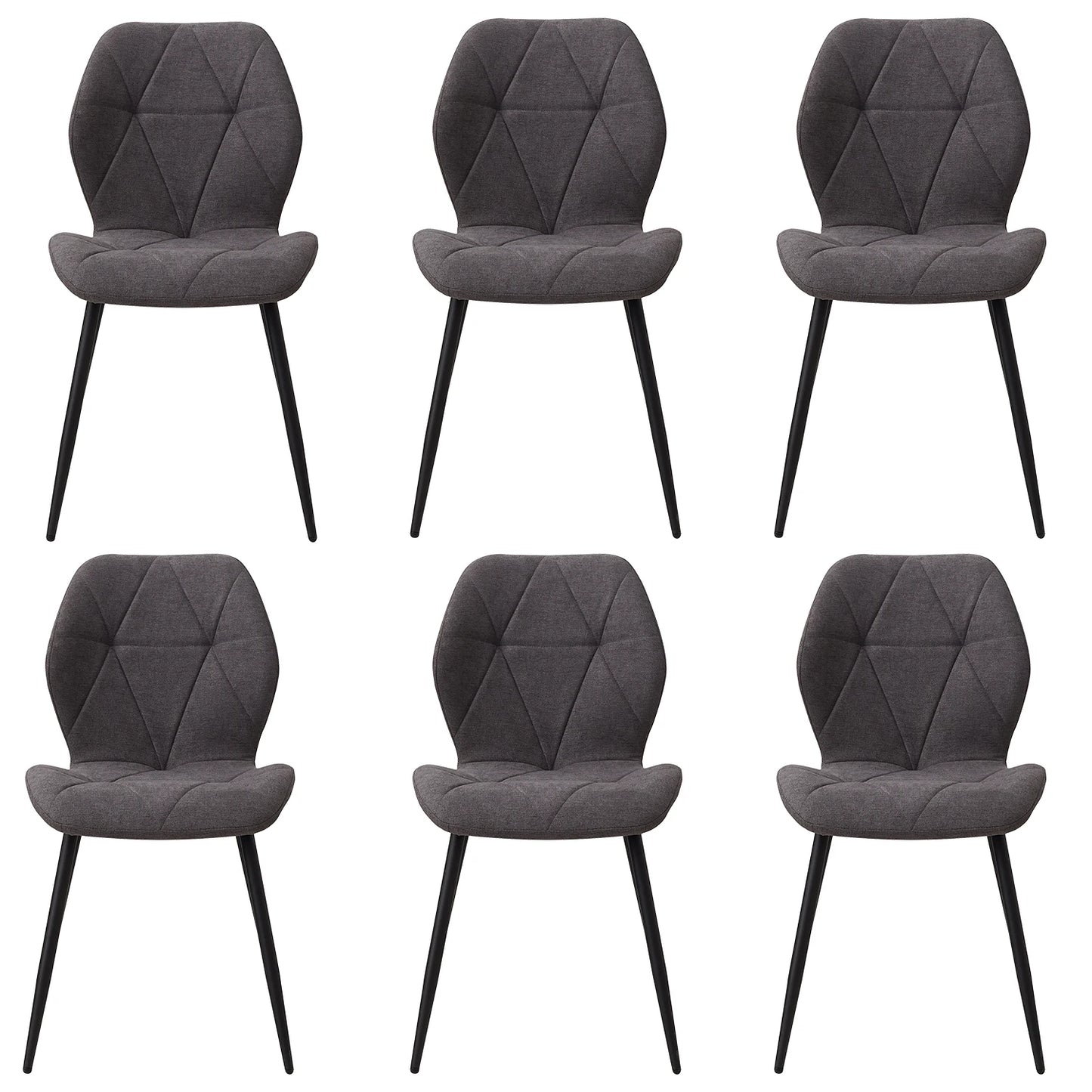 Set of 2/4/6 Modern Dining Chairs Padded Seat Iron Legs Minimalist