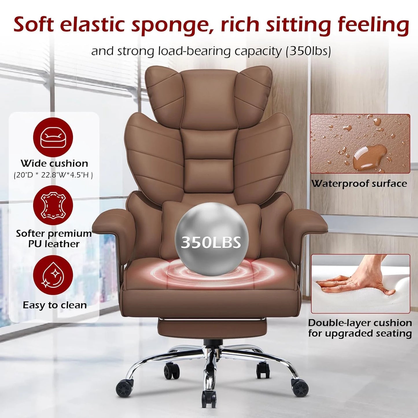 Desk Chairs Ergonomic Office Chair PU Leather