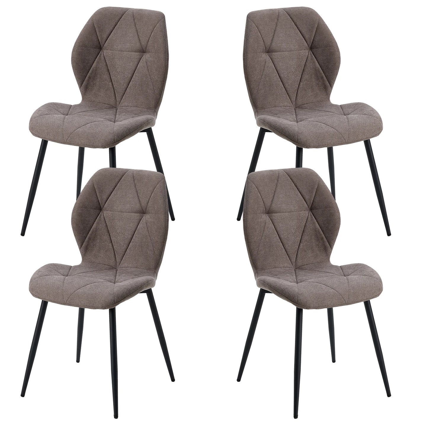 Set of 2/4/6 Modern Dining Chairs Padded Seat Iron Legs Minimalist