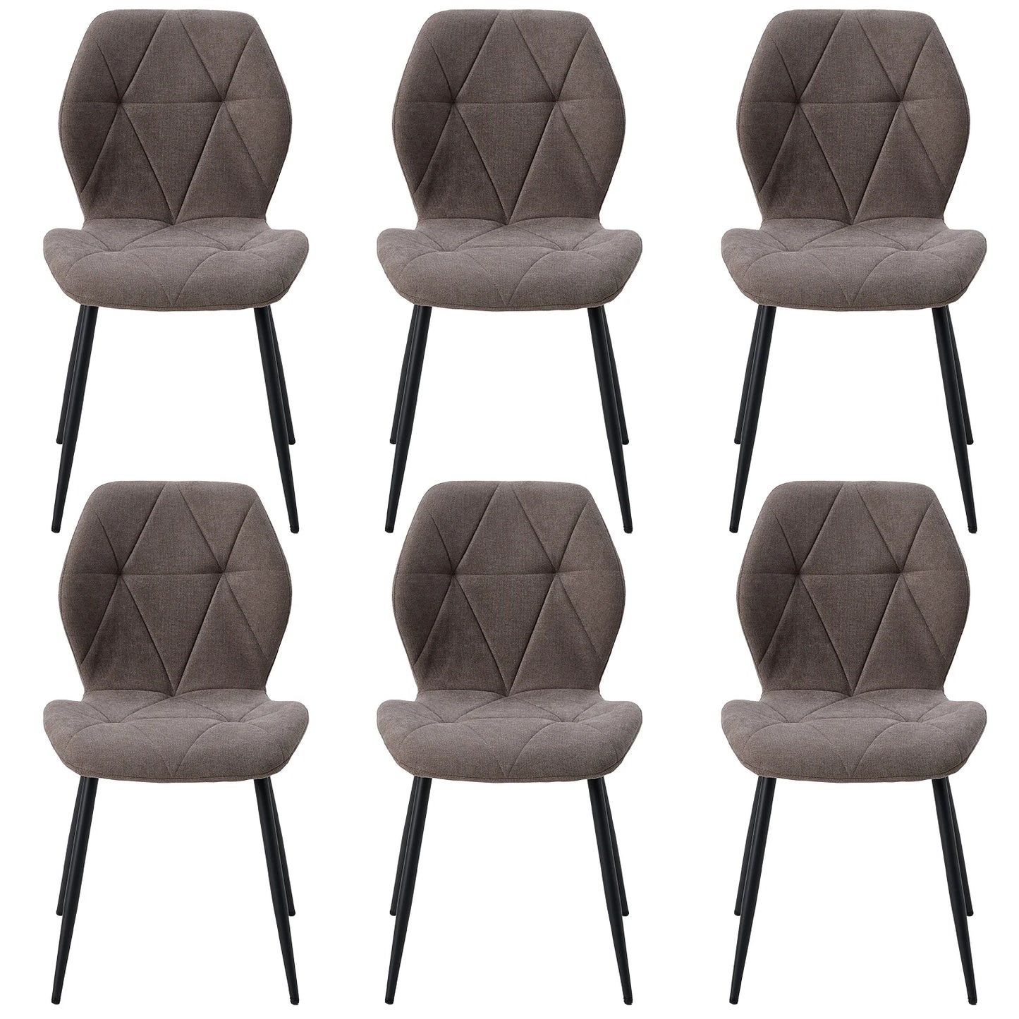 Set of 2/4/6 Modern Dining Chairs Padded Seat Iron Legs Minimalist