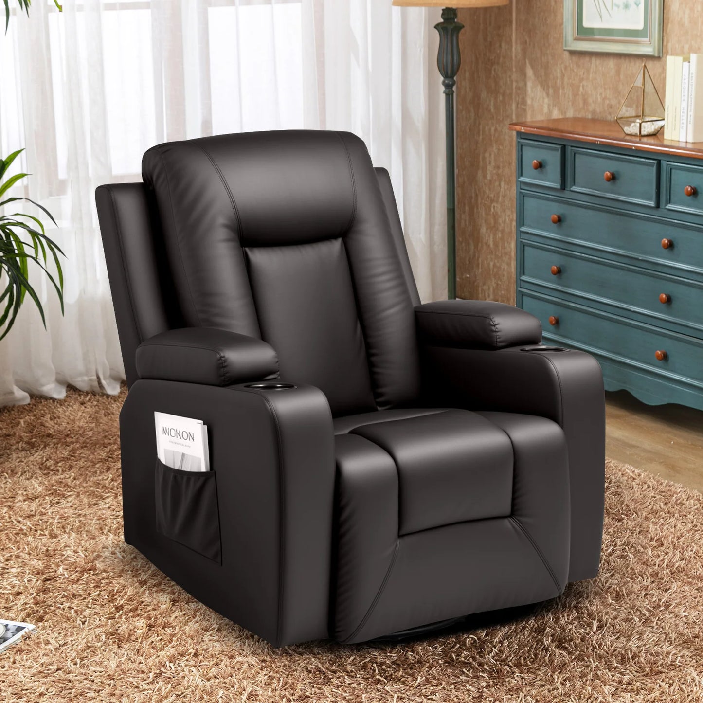 Relax armchair TV armchair with reclining and footrest, Thick backrest