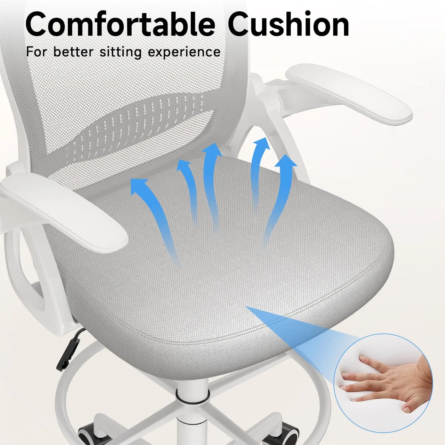 Office Chair with Footrest Ring Ergonomic