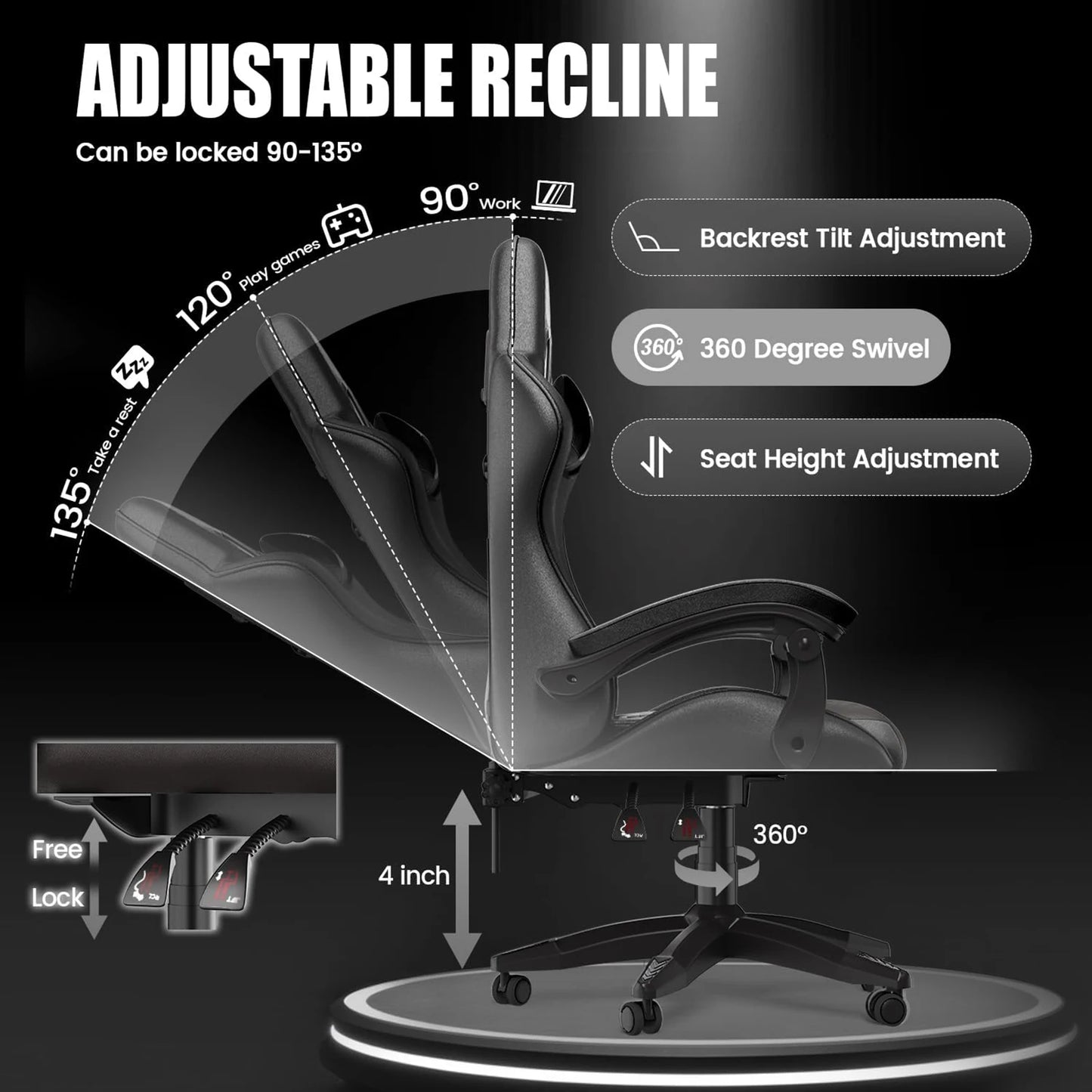 Ergonomic Gaming Chair PC Chair Computer Chair Gaming