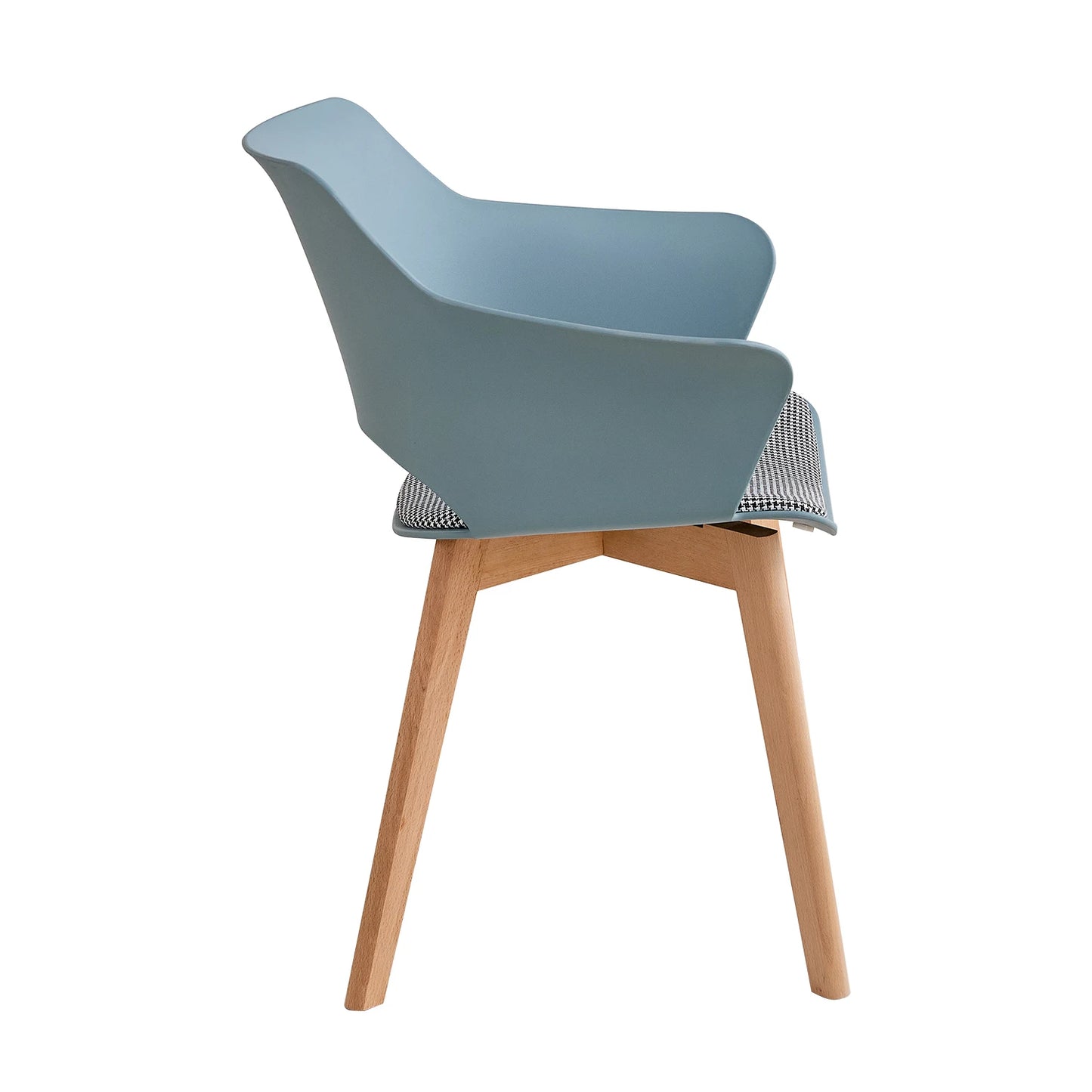 2 PICS Nordic Plastic Dining Chair with Solid Wood