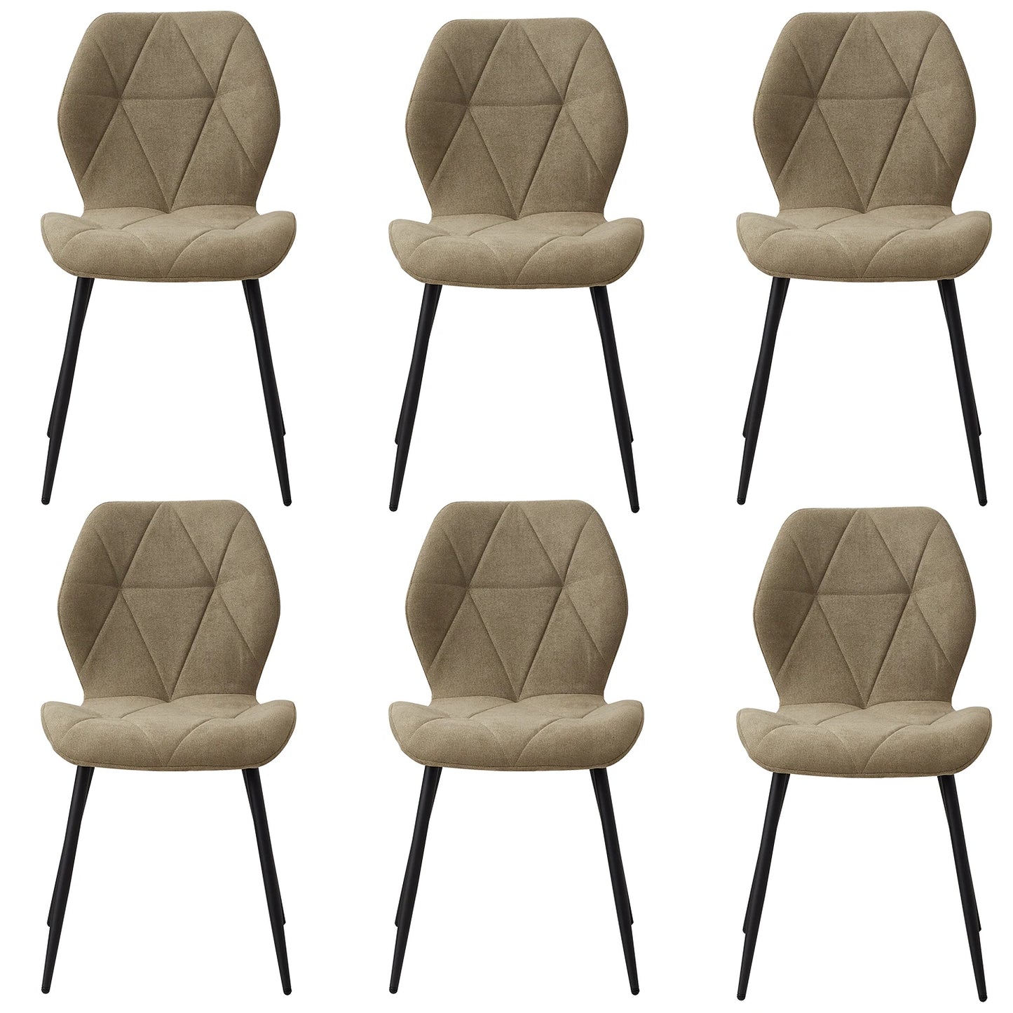 Set of 2/4/6 Modern Dining Chairs Padded Seat Iron Legs Minimalist