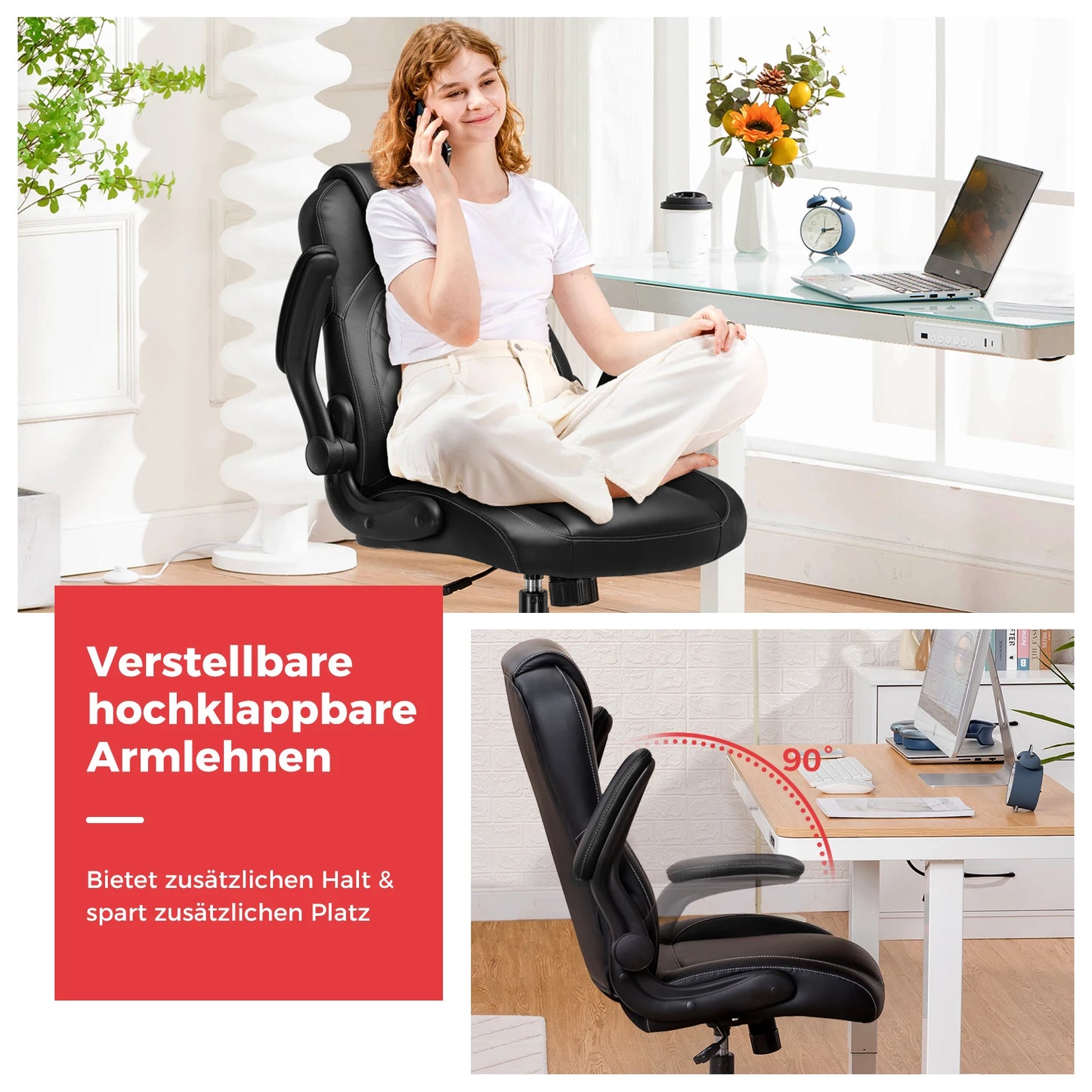 GTPLAYER Gaming chair with folding armrest Ergonomic