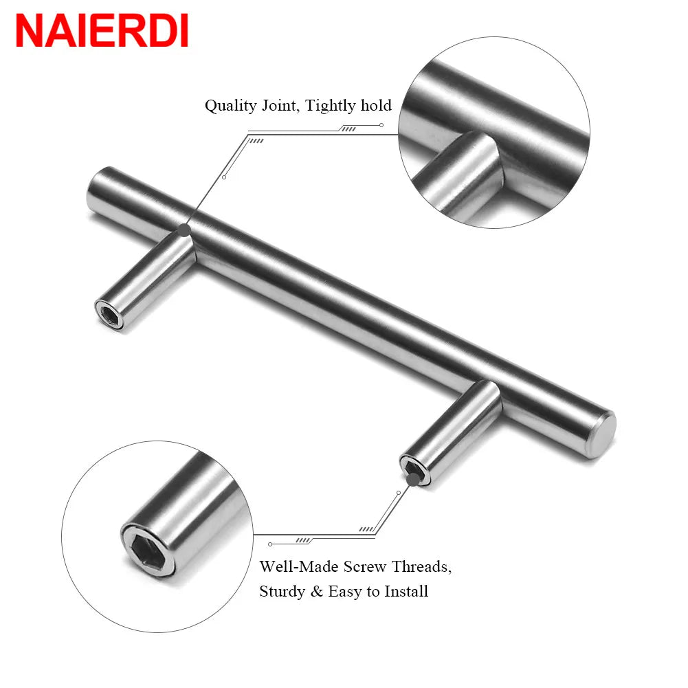NAIERDI 2" ~ 24'' Stainless Steel Cabinet Handles Diameter 10mm