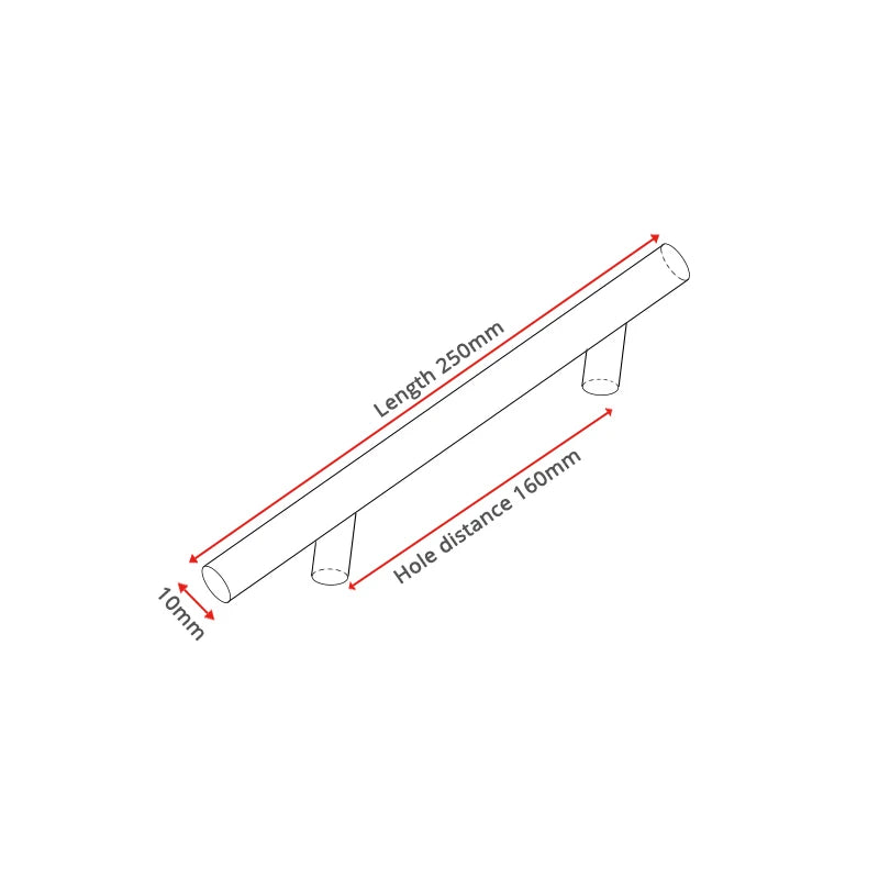 NAIERDI 2" ~ 24'' Stainless Steel Cabinet Handles Diameter 10mm
