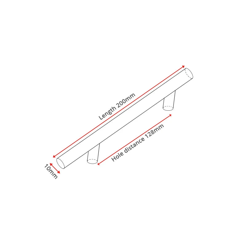 NAIERDI 2" ~ 24'' Stainless Steel Cabinet Handles Diameter 10mm
