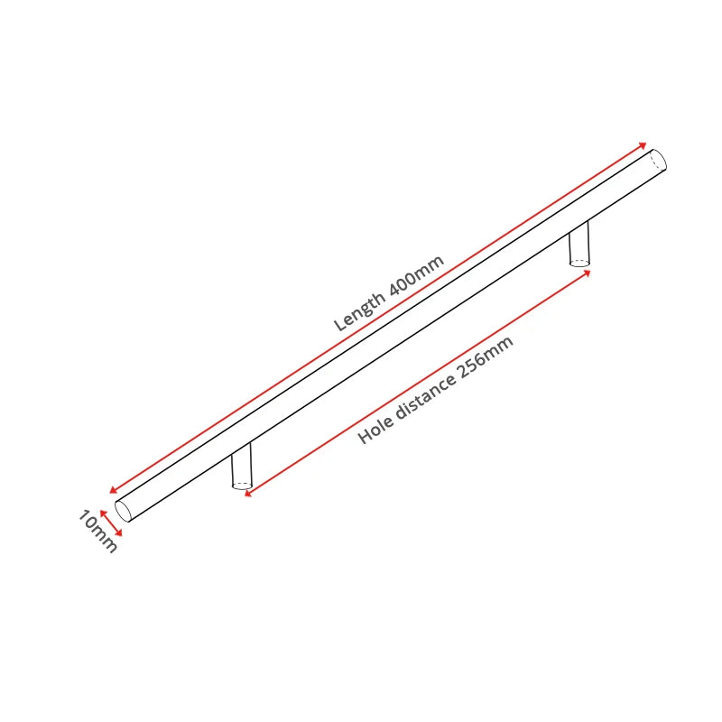 NAIERDI 2" ~ 24'' Stainless Steel Cabinet Handles Diameter 10mm