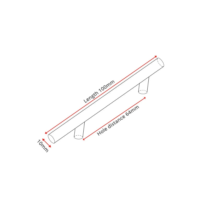 NAIERDI 2" ~ 24'' Stainless Steel Cabinet Handles Diameter 10mm