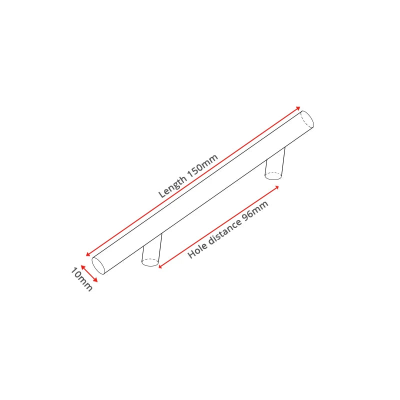NAIERDI 2" ~ 24'' Stainless Steel Cabinet Handles Diameter 10mm
