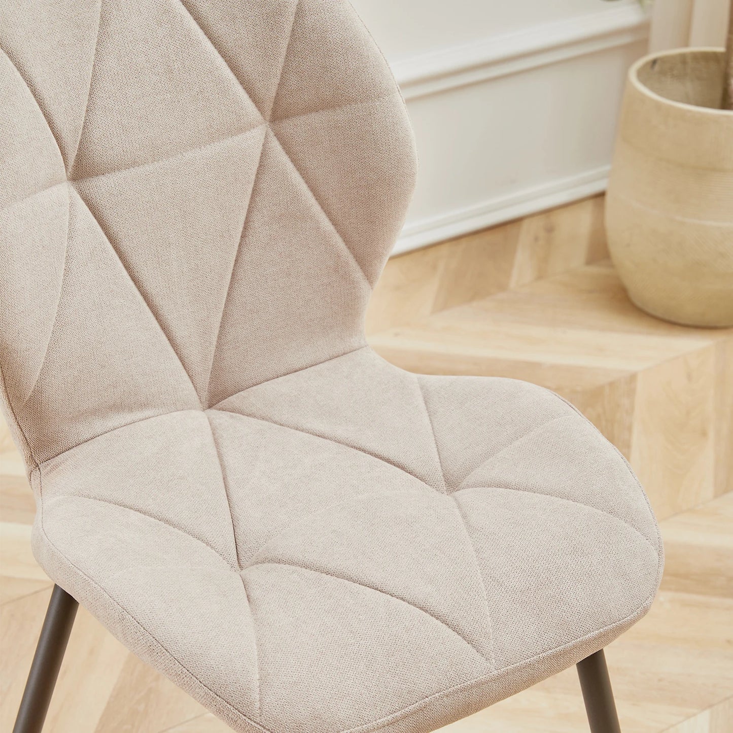 Set of 2/4/6 Modern Dining Chairs Padded Seat Iron Legs Minimalist
