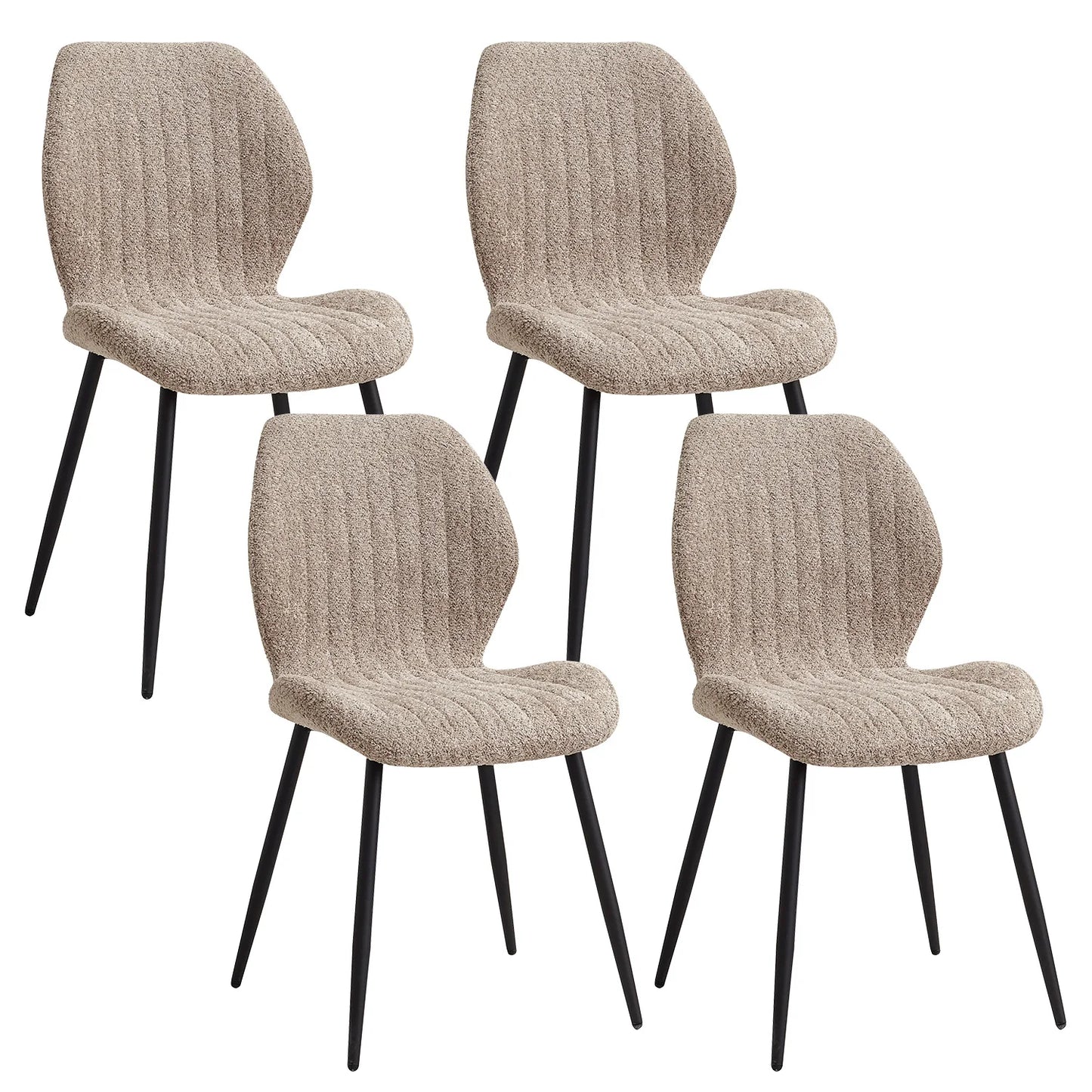 4Pcs/Set Modern Dining Chairs Padded Seat Iron Legs