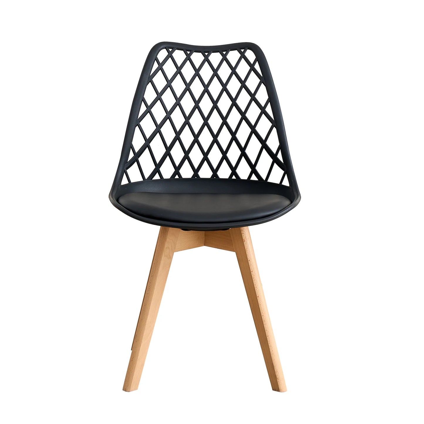 Set of 4 / 6 Nordic Style Dining Chairs, Mesh Back, Solid Wood Legs