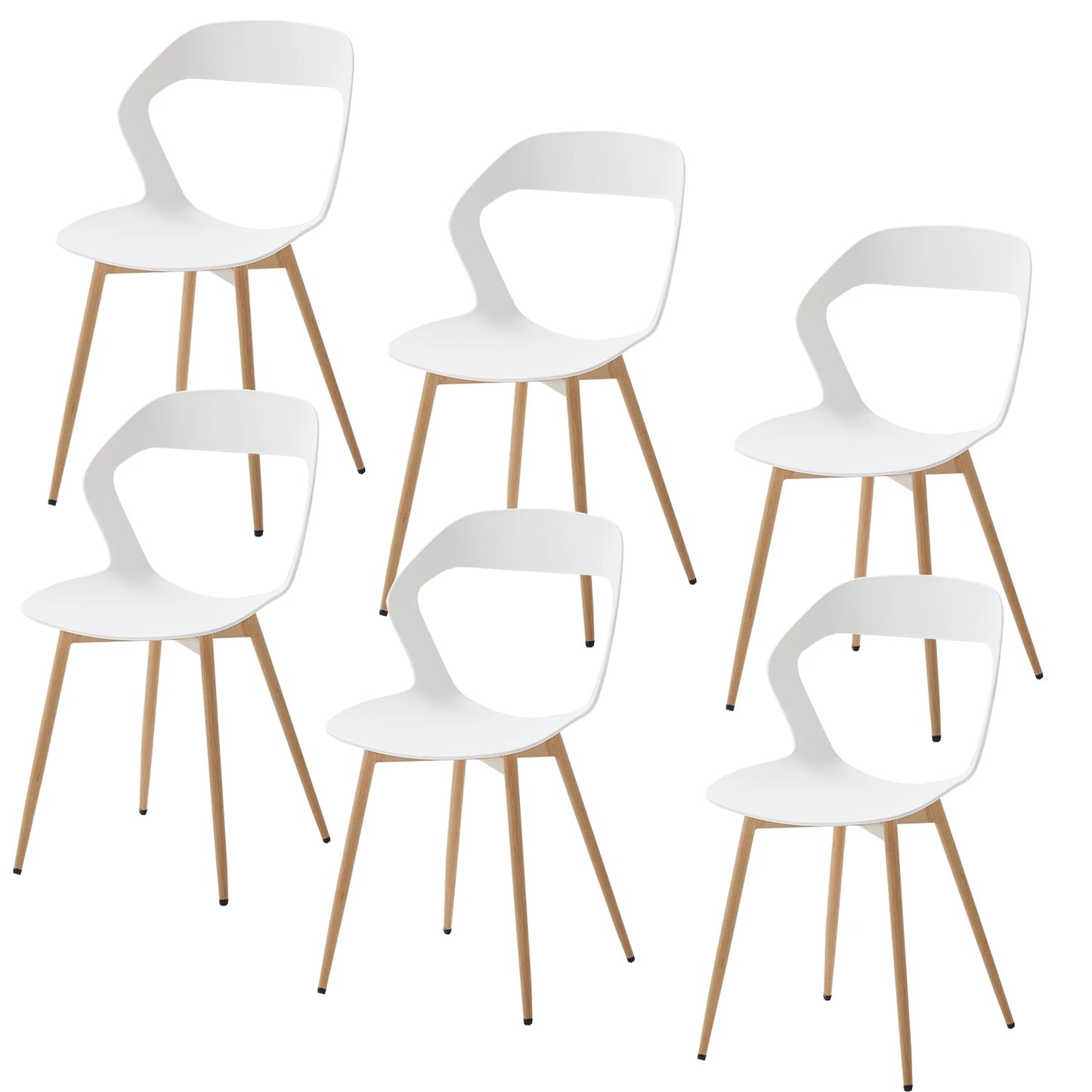 Set of 4 / 6 PCS  Simple Plastic Dining Chairs Living Room