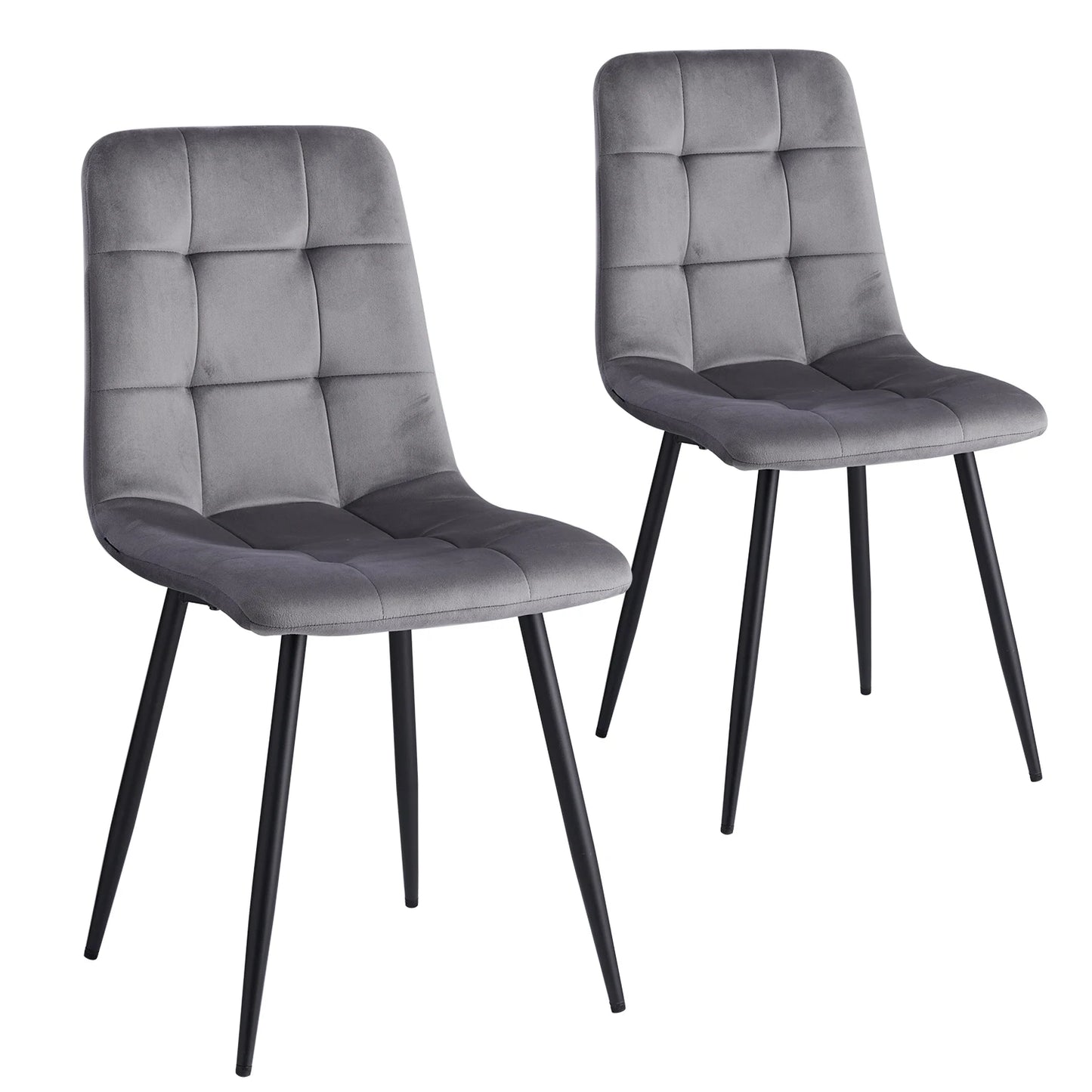 2/ 4Pcs Modern Dining Chairs Velvet Padded Seat Iron Legs