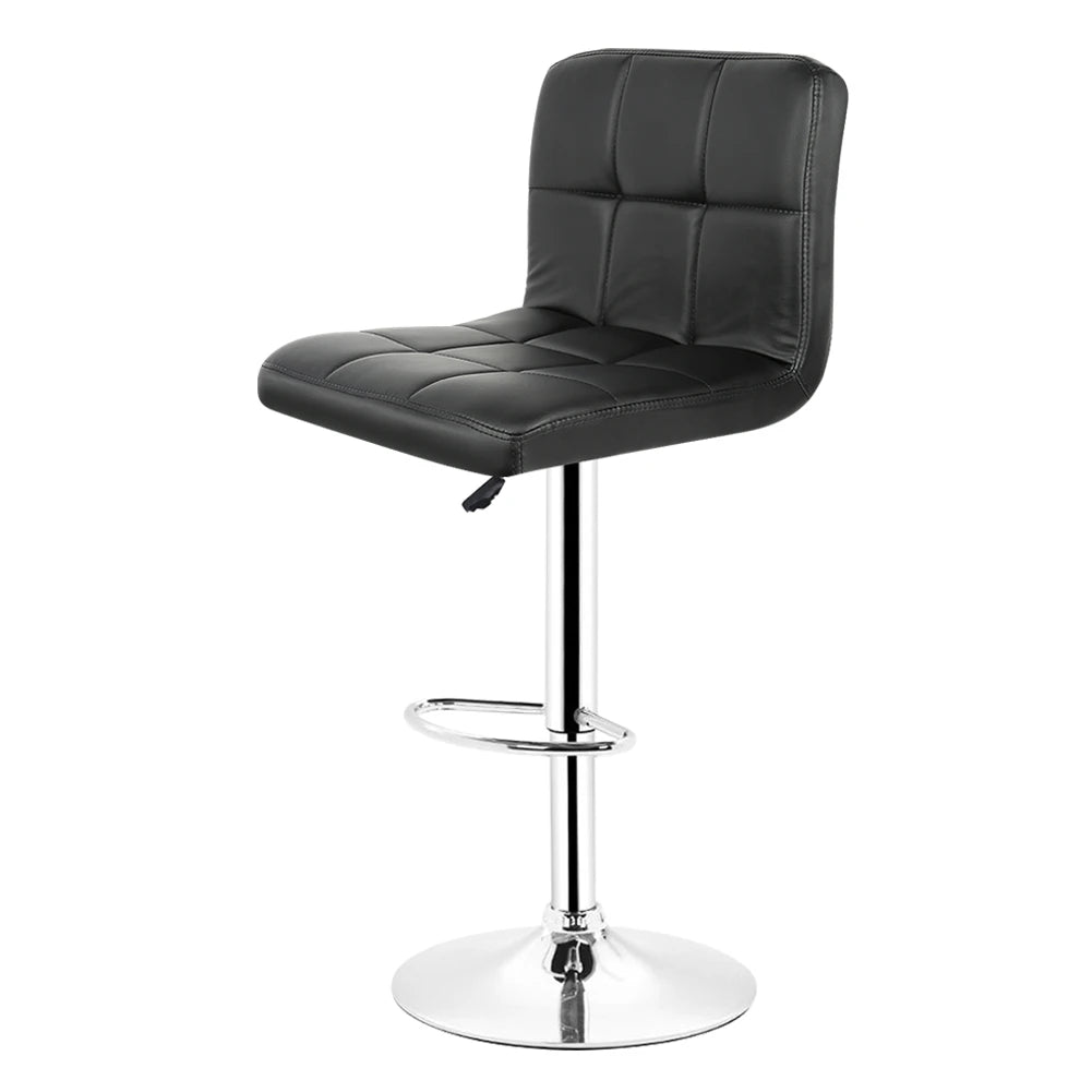 Set of 2 faux leather and metal Bar stool