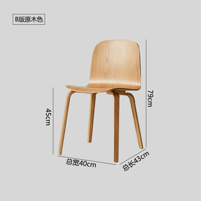 Solid Wood Chair Minimalist Bentwood