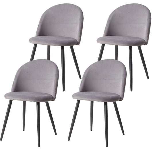 Set of 4 Velvet Dining Room Upholstered Chairs Living Room