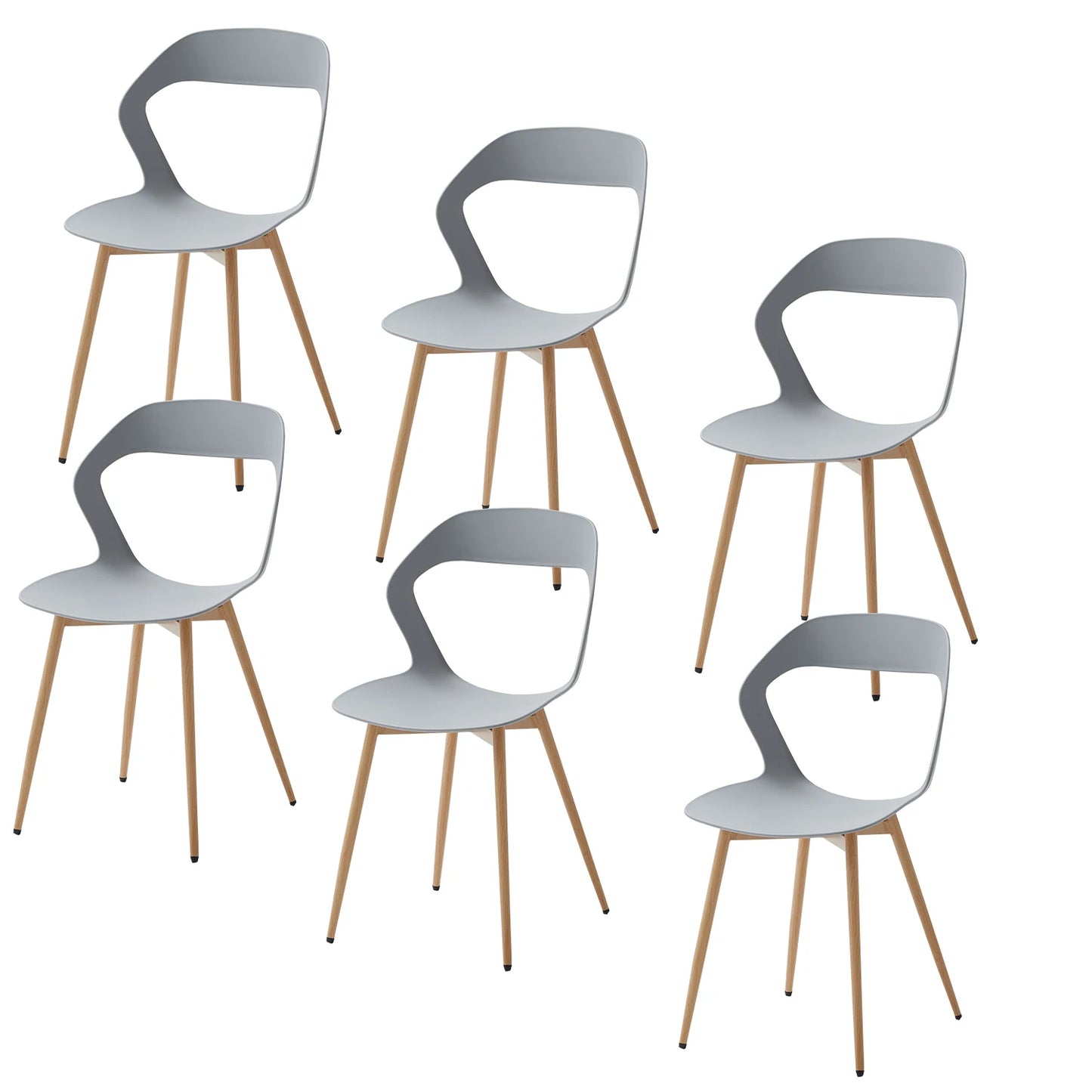 Set of 4 / 6 PCS  Simple Plastic Dining Chairs Living Room