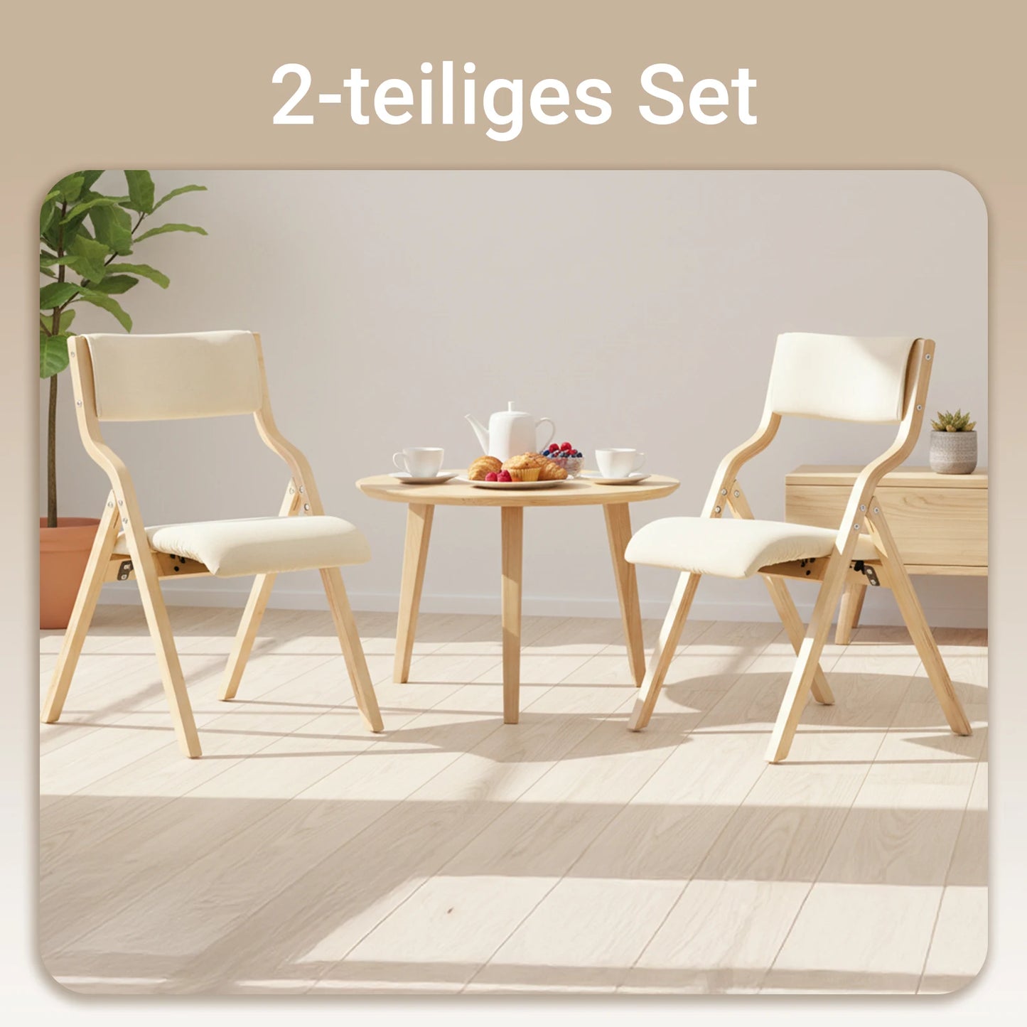 2 PCS - Wooden Chairs Kitchen and Dining Room