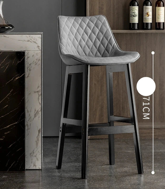 Dining Chair Upholstered Backrest Counter Chair Solid Wood