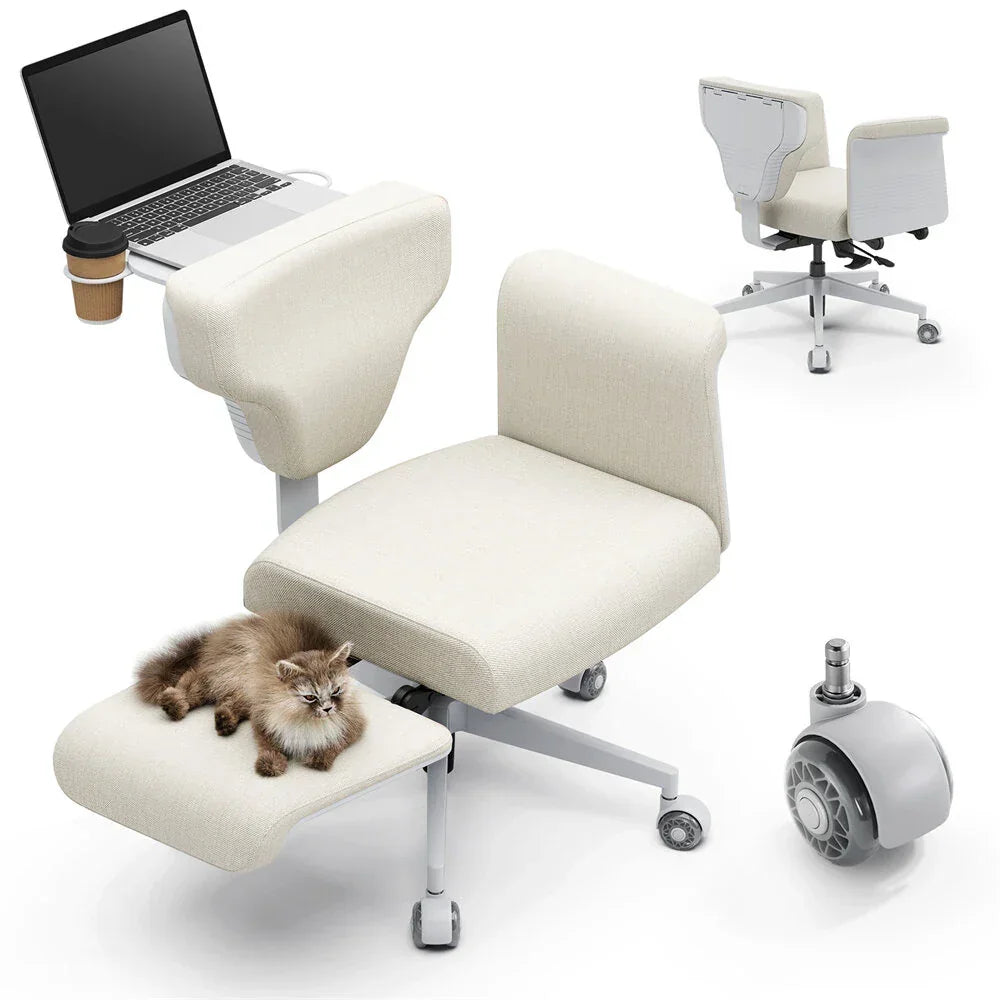 Ergonomic Cross Legged Chairwith Adjustable Laptop Tray