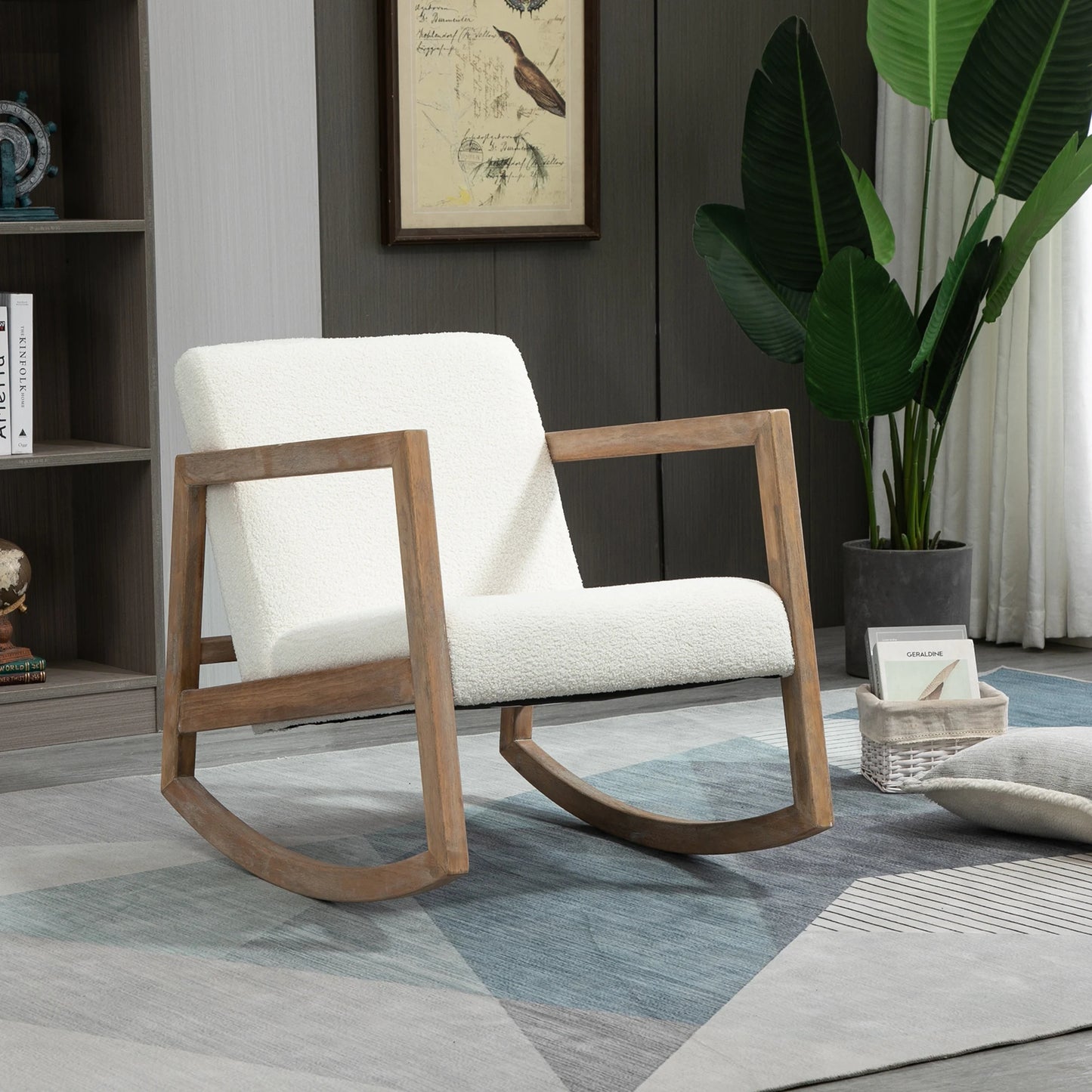 Rocking chair relaxation wooden frame lounge