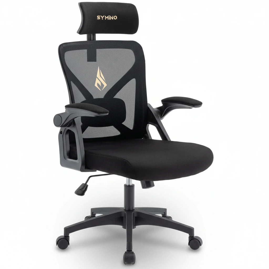 Symino Office Chair With Adjustable Headrest, Armrests, Lumbar Support