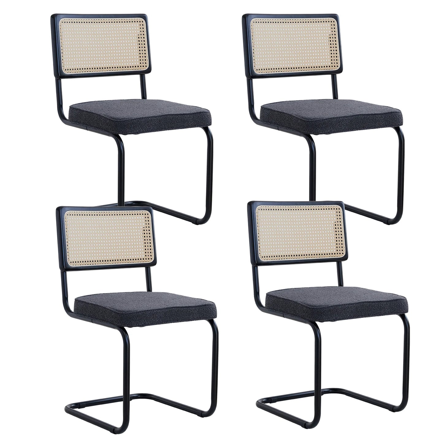 Set of 2/4 Retro Dining Chairs Plastic Rattan Chair Home