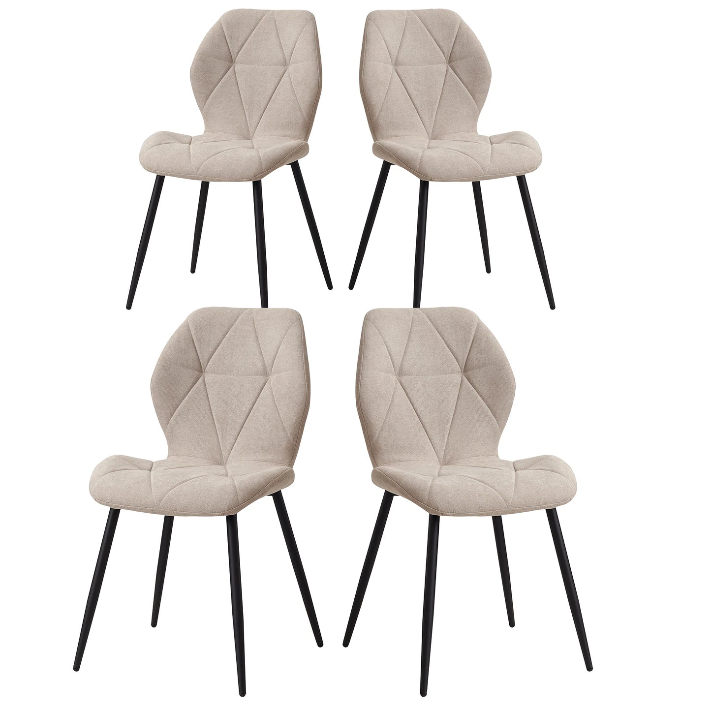 Set of 2/4/6 Modern Dining Chairs Padded Seat Iron Legs Minimalist
