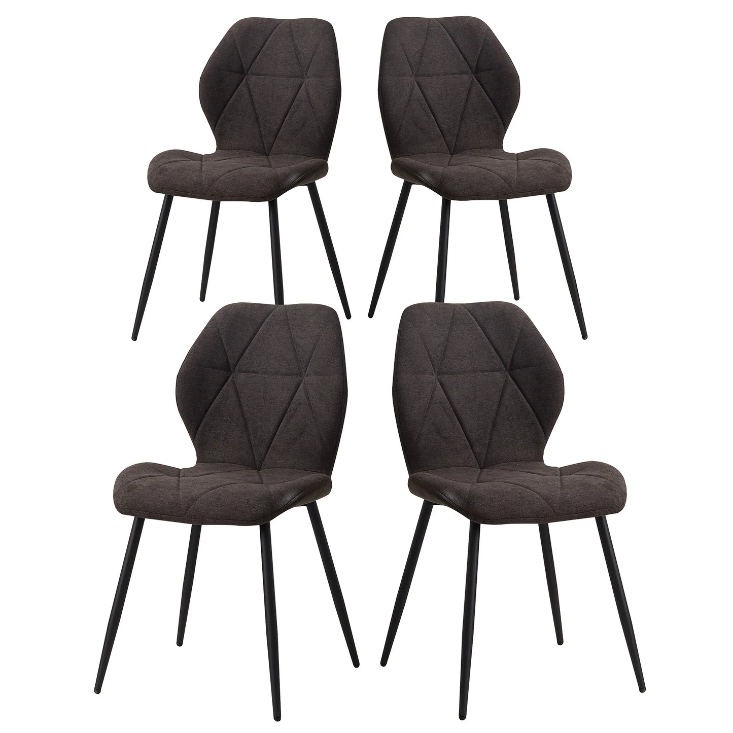 Set of 2/4/6 Modern Dining Chairs Padded Seat Iron Legs Minimalist