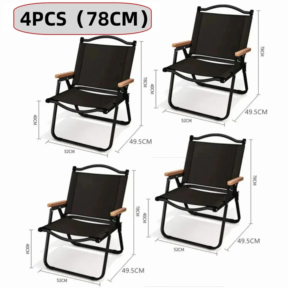 4/2/1PCS-khaki Camping Chair Portable Outdoor Chair Aluminum