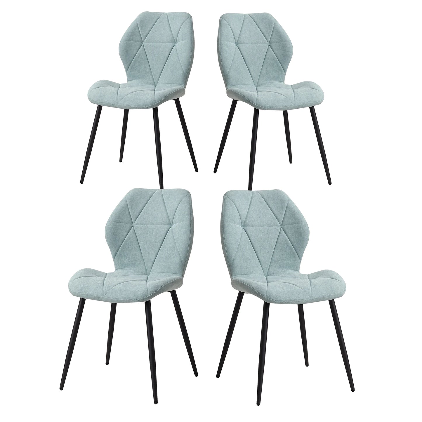 Set of 2/4/6 Modern Dining Chairs Padded Seat Iron Legs Minimalist
