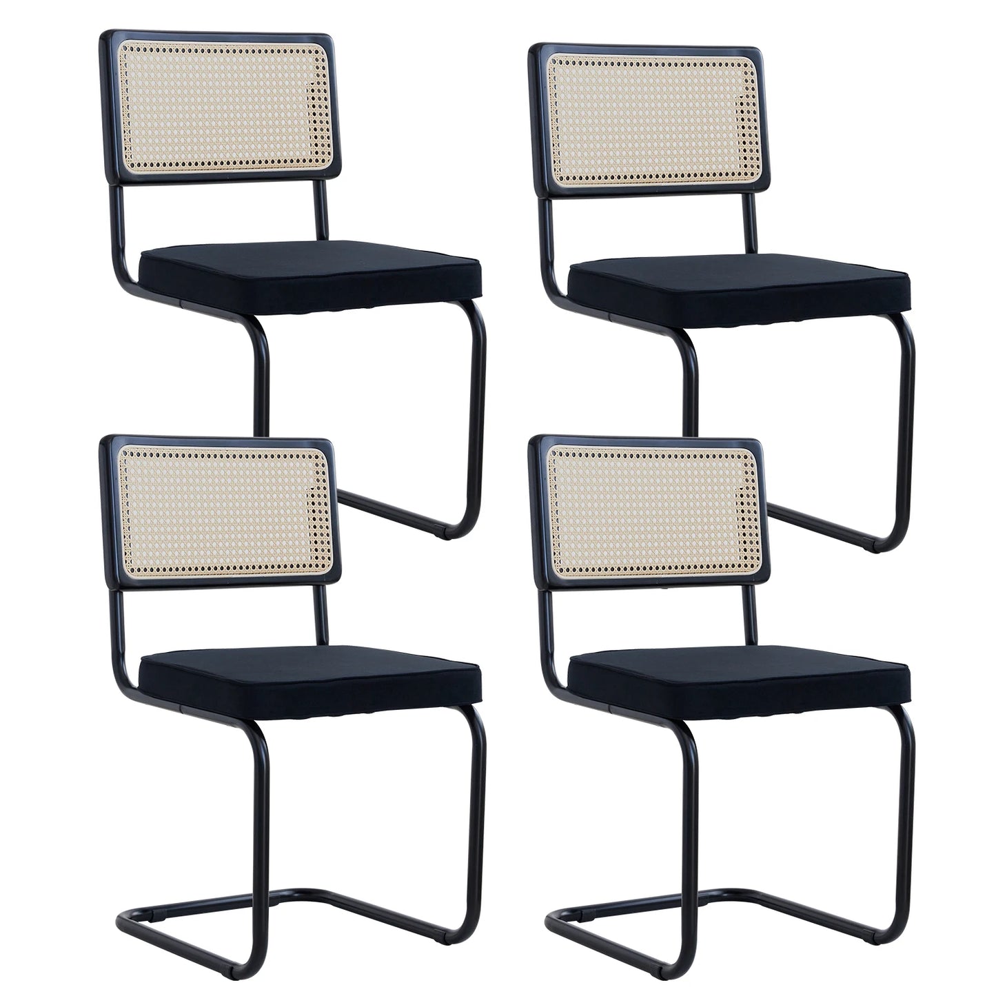 Set of 2/4 Retro Dining Chairs Plastic Rattan Chair Home